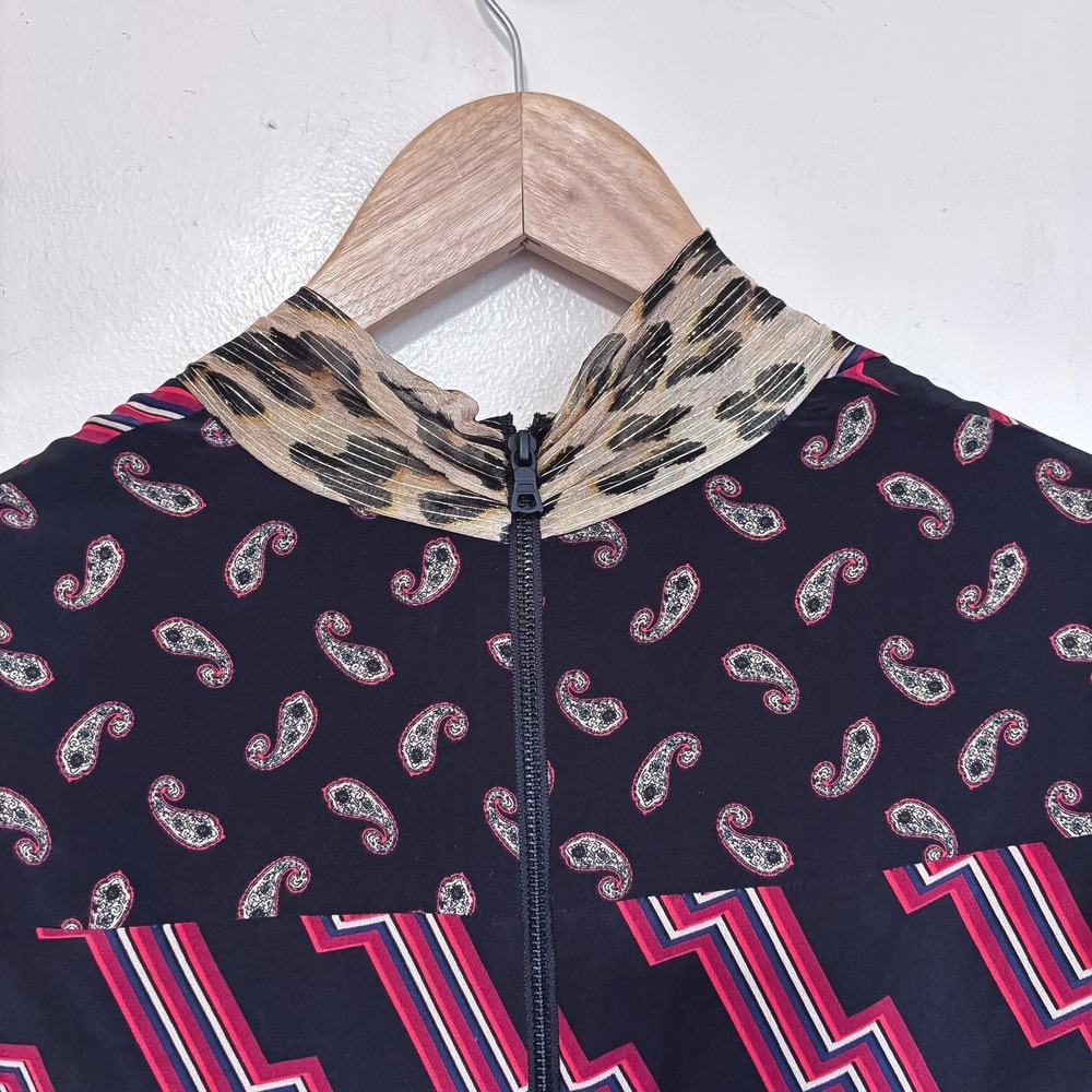 Alice + Olivia Dasha 100% Silk Patchwork Tiered Ruffle Mini Dress Size 4 Floral - Picture 7 of 15